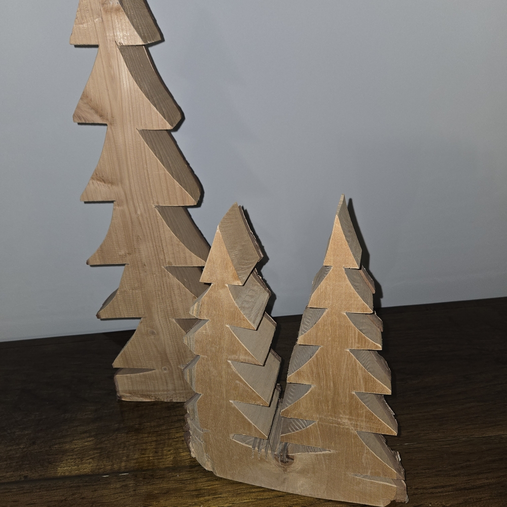 Rustic Wooden Holiday Tree Set - Picture 3 of 5